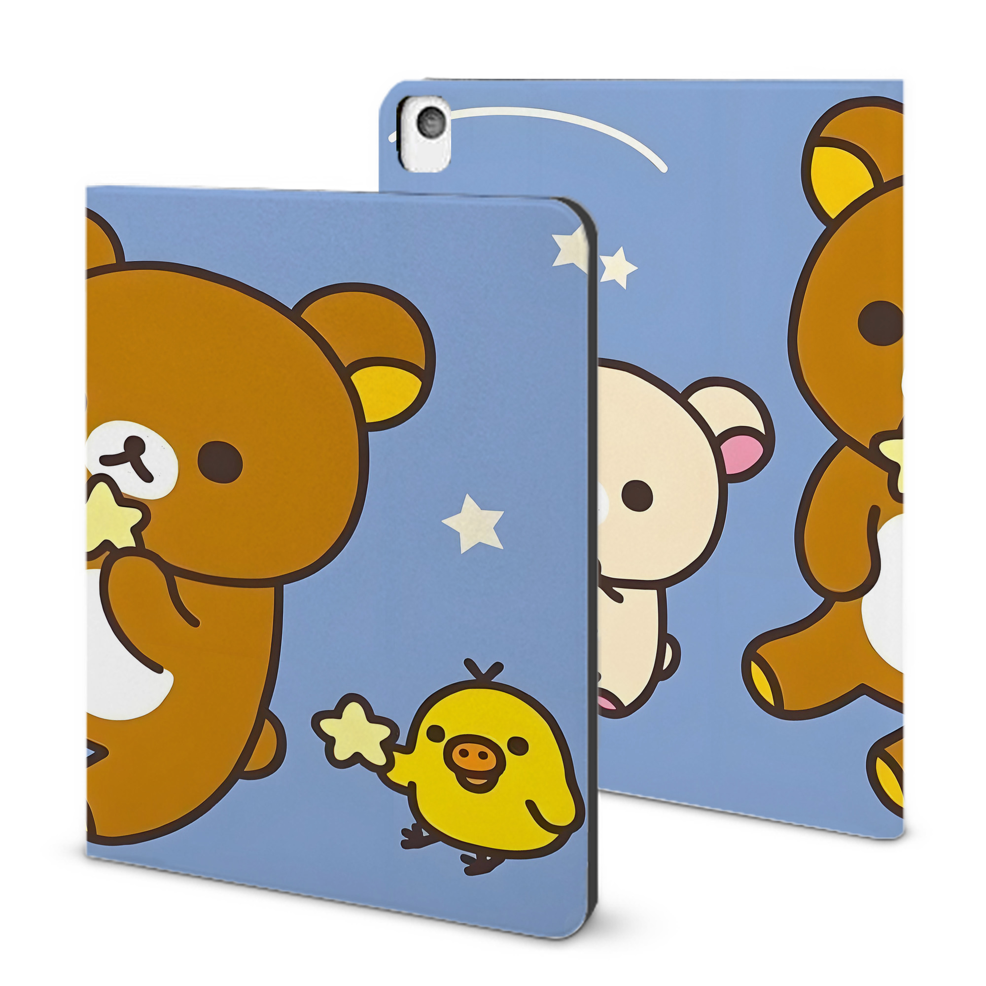 （画像用） リラックマ リラックマ キイロイトリ Rilakkuma Korilakkuma Kiiroitori IPadケース ペンホルダー付き ブックスタイルデザイン